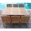 1.2m x 1.2m-1.8m Teak Square Extending Table with 6 Marley Chairs - 1